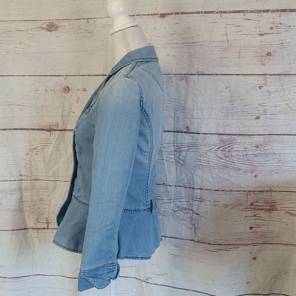 Pilcro‎ and the Letterpress Peplum Jean Jacket Size 4 - Picture 3 of 6